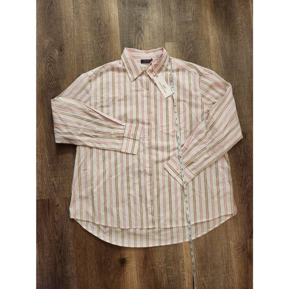 NWT Vineyard Vines womens Eleanor stripe button up shirt woven poplin size med